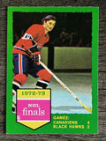1973-74 O-Pee-Chee #197 Series G/Canadiens 4/Blackhawks 2 (EXMT)