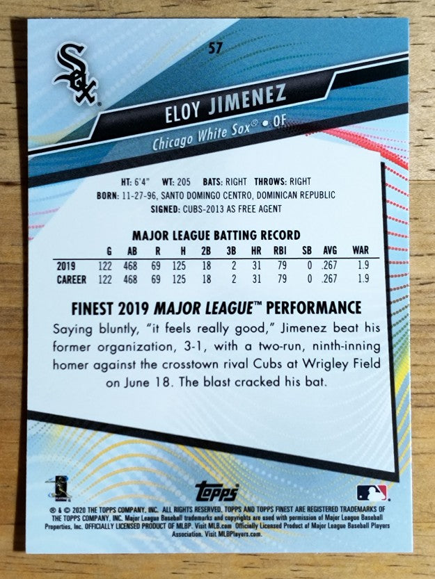 2020 Finest #57 Eloy Jimenez