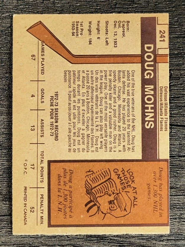 1973-74 O-Pee-Chee #241 Doug Mohns (EX)