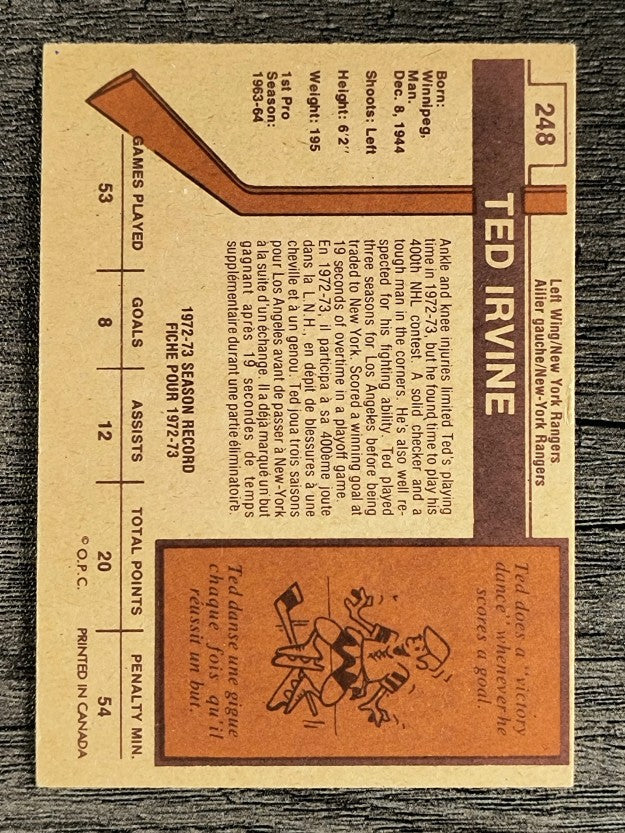 1973-74 O-Pee-Chee #248 Ted Irvine (EX)