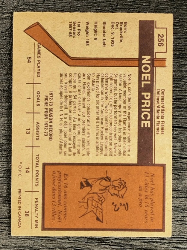 1973-74 O-Pee-Chee #256 Noel Price (EXMT)
