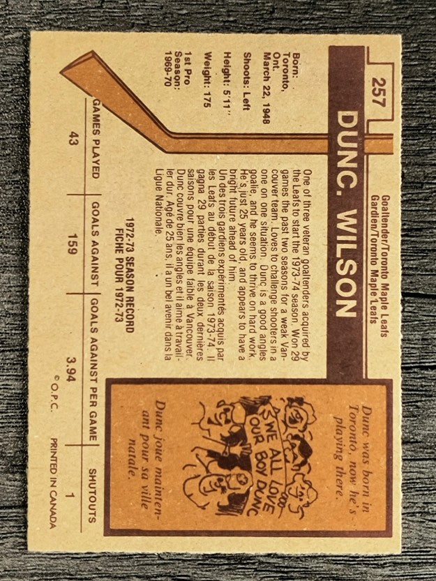 1973-74 O-Pee-Chee #257 Dunc Wilson (EXMT)
