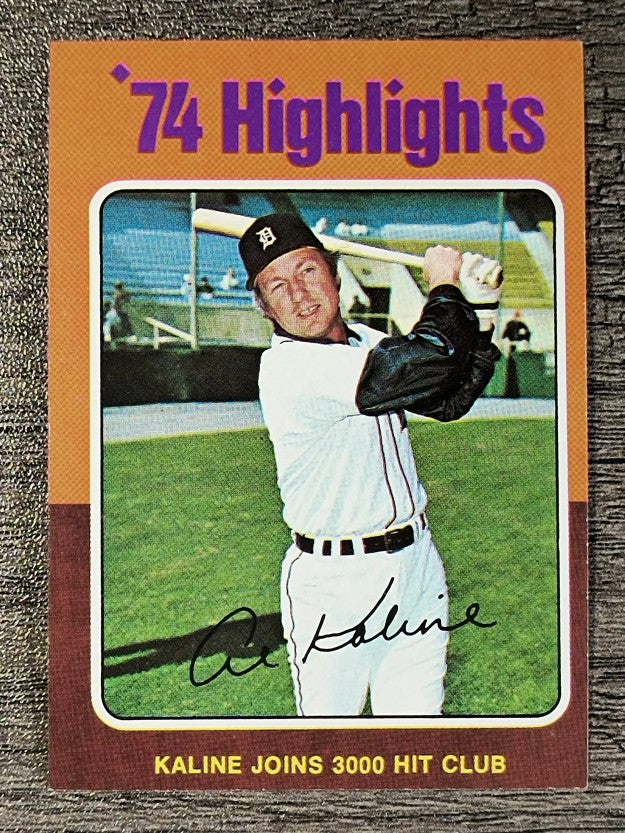 1975 Topps Mini #4 Al Kaline HL/3000 Hit Club (EXMT)