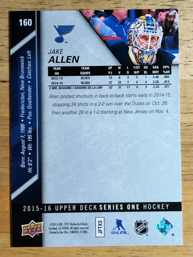 2015-16 Upper Deck #160 Jake Allen