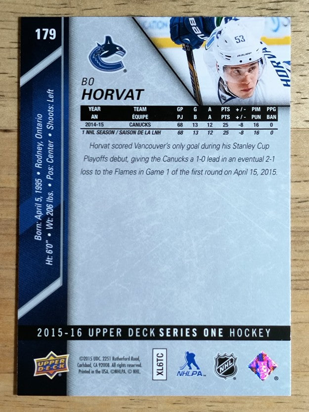 2015-16 Upper Deck #179 Bo Horvat