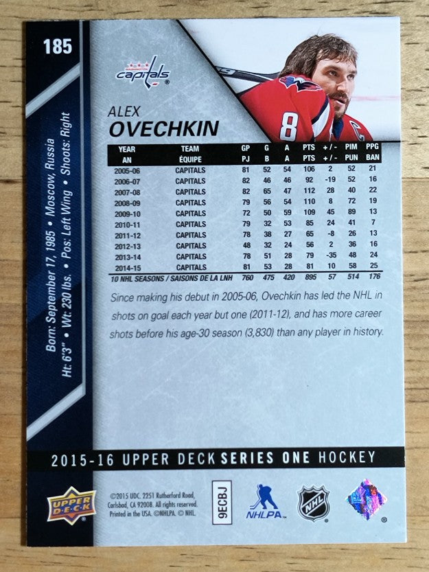2015-16 Upper Deck #185 Alexander Ovechkin