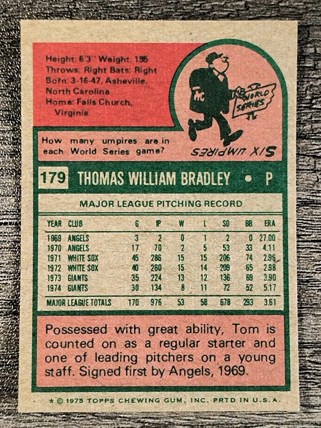 1975 Topps Mini #179 Tom Bradley (NM)