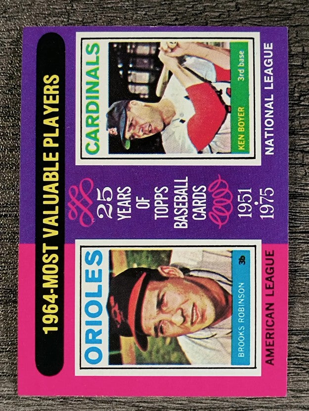 1975 Topps Mini #202 Brooks Robinson/Ken Boyer MVP (NM)