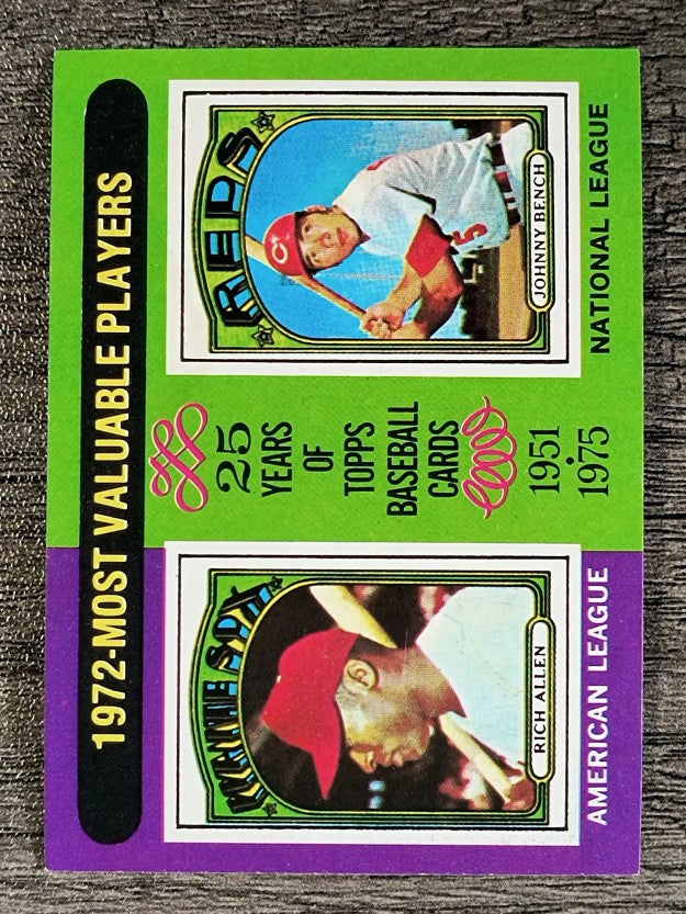 1975 Topps Mini #210 Rich Allen/Johnny Bench MVP (NMMT)