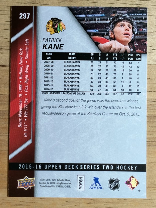2015-16 Upper Deck #297 Patrick Kane