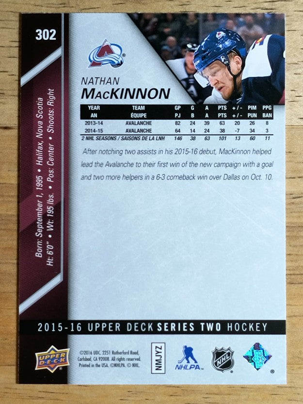 2015-16 Upper Deck #302 Nathan MacKinnon