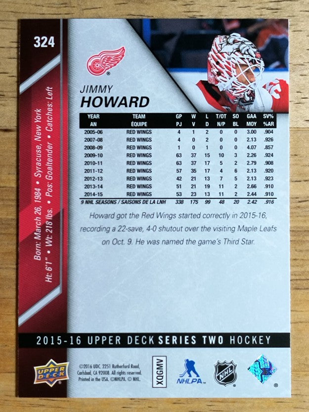 2015-16 Upper Deck #324 Jim Howard