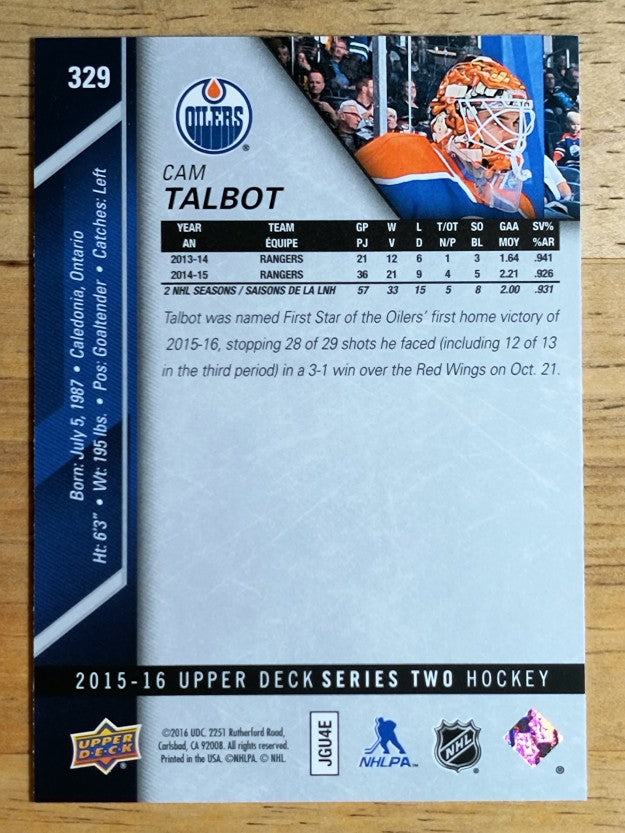 2015-16 Upper Deck #329 Cam Talbot