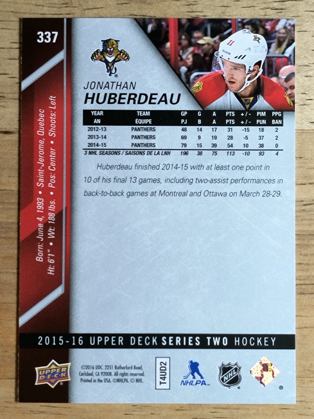 2015-16 Upper Deck #337 Jonathan Huberdeau