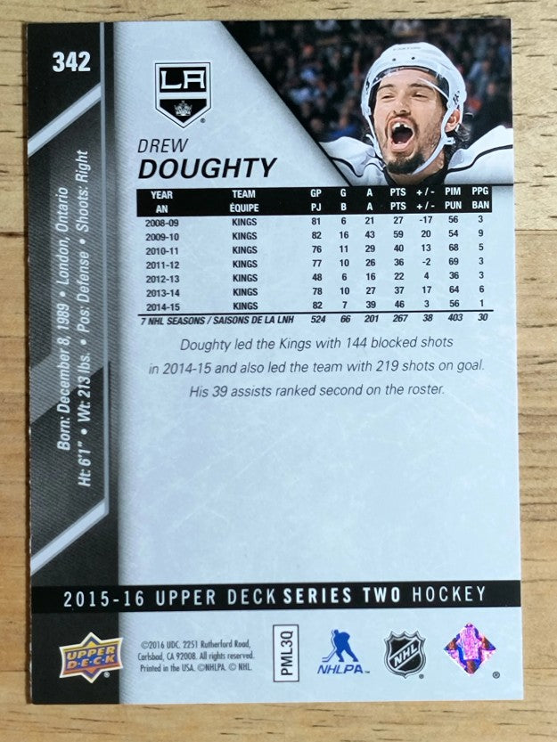 2015-16 Upper Deck #342 Drew Doughty