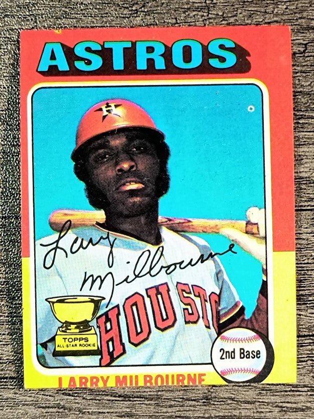 1975 Topps Mini #512 Larry Milbourne RC (trimmed)