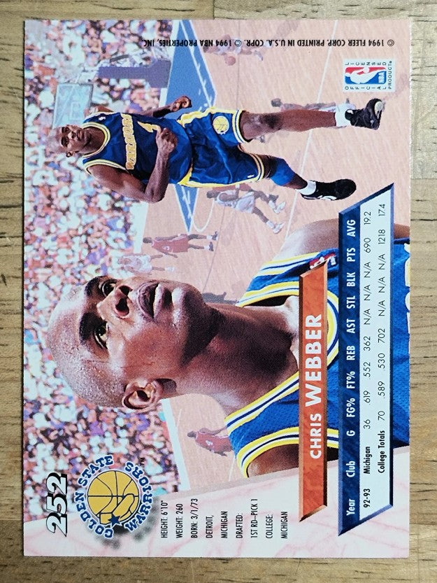 1993-94 Ultra #252 Chris Webber RC