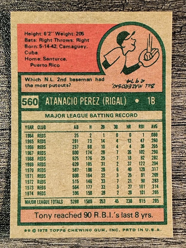 1975 Topps Mini #560 Tony Perez (NM)