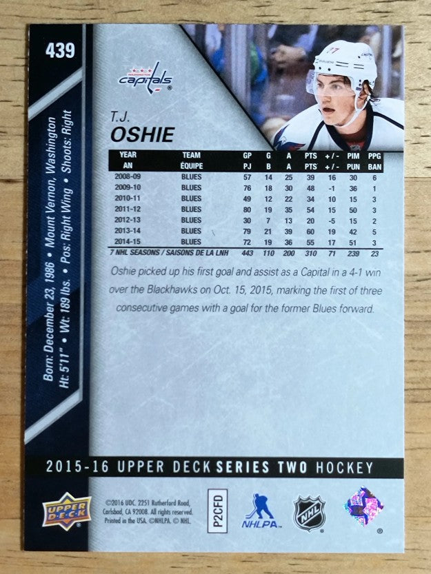 2015-16 Upper Deck #439 T.J. Oshie