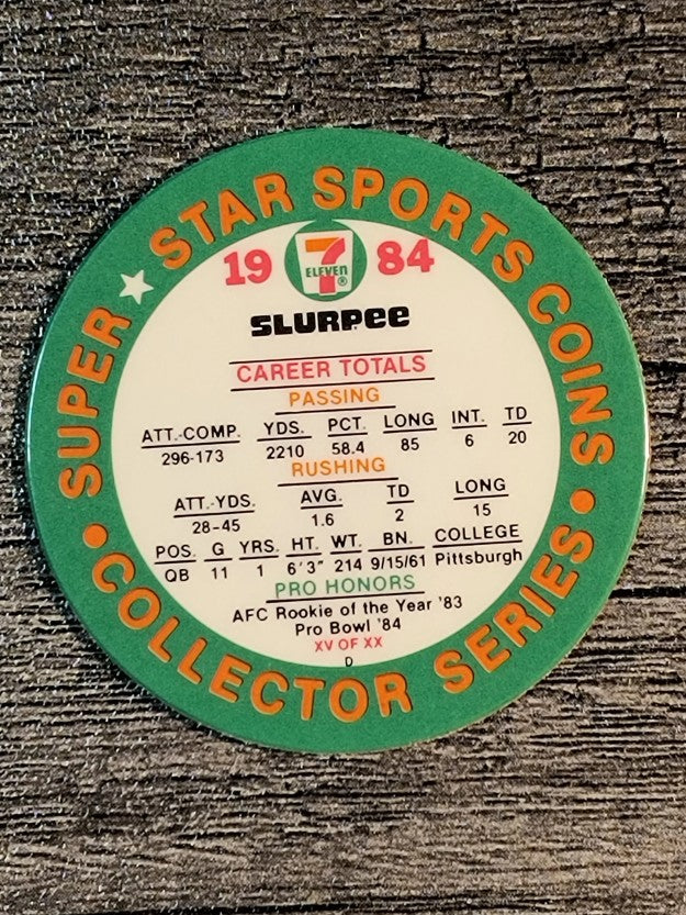 1984 7-Eleven Discs #E15 Dan Marino