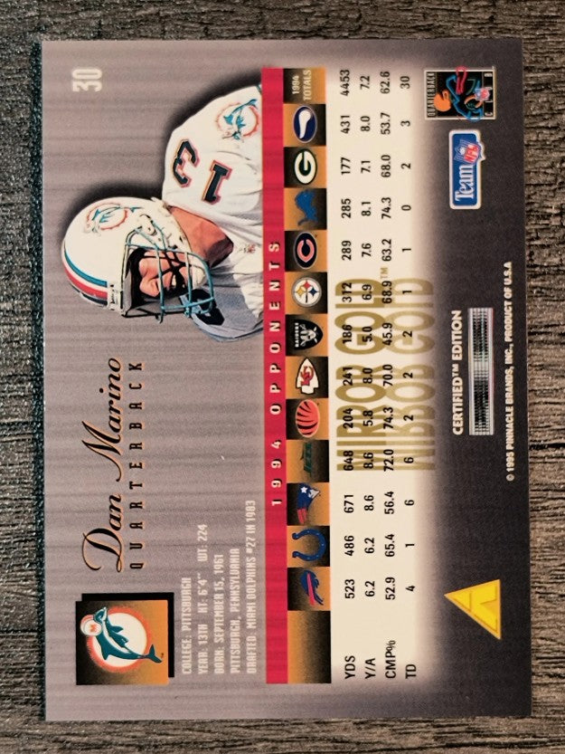 1995 Select Certified Mirror Gold #30 Dan Marino
