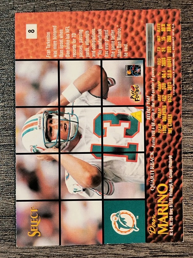 1996 Select Artist's Proofs #8 Dan Marino (EXMT)