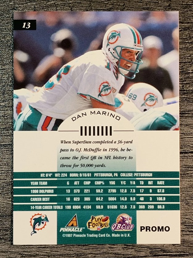 1997 Pinnacle Inscriptions Promos #13 Dan Marino
