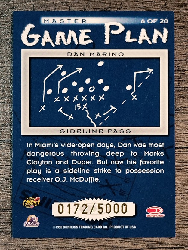 1998 Leaf Rookies and Stars Game Plan Masters #6 Dan Marino