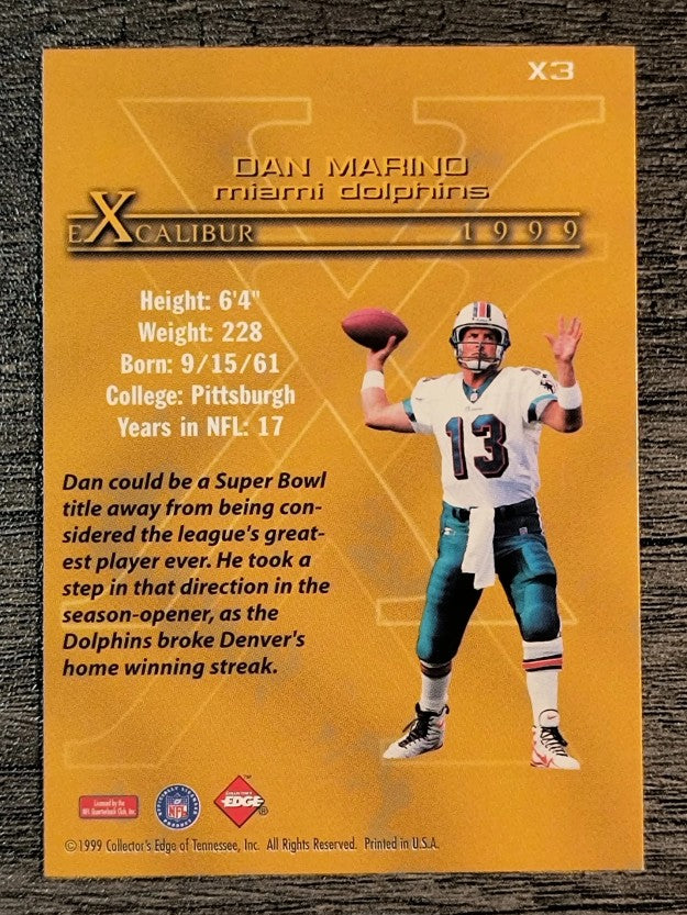 1999 Collector's Edge Masters Excalibur #X3 Dan Marino