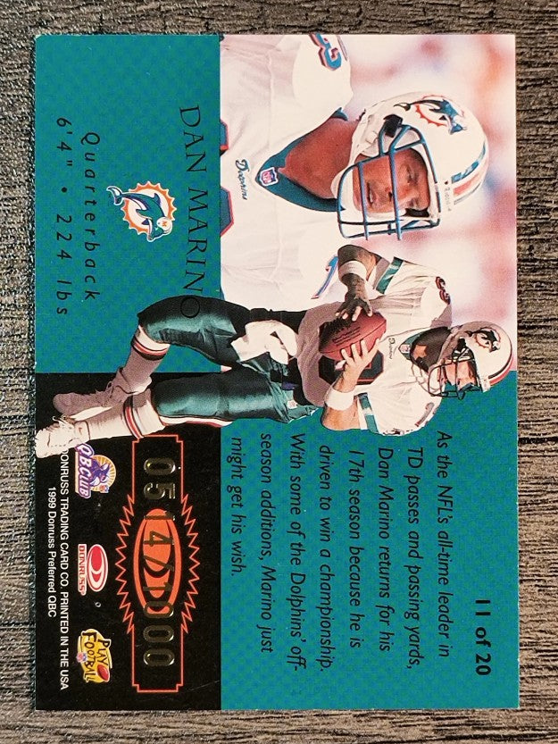 1999 Donruss Preferred QBC Staremasters #11 Dan Marino
