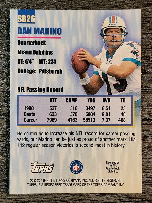 1999 Topps Season's Best #SB26 Dan Marino