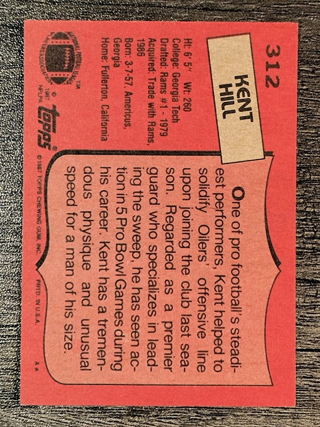1987 Topps #312 Kent Hill
