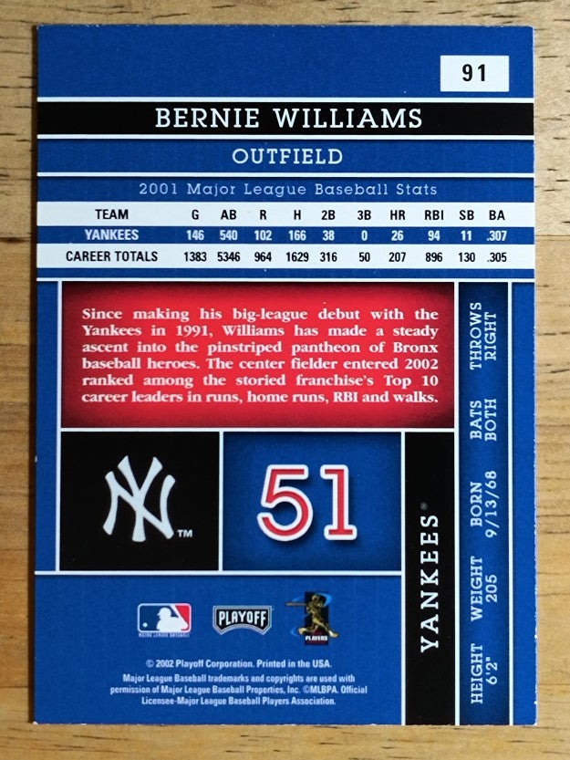2002 Absolute Memorabilia #91 Bernie Williams