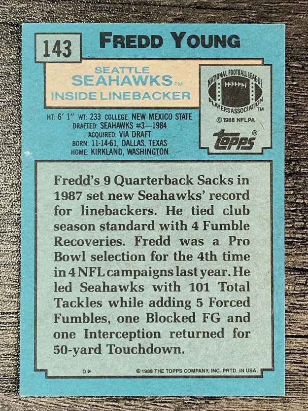 1988 Topps #143 Fredd Young