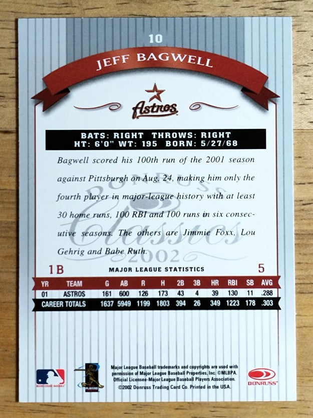 2002 Donruss Classics #10 Jeff Bagwell