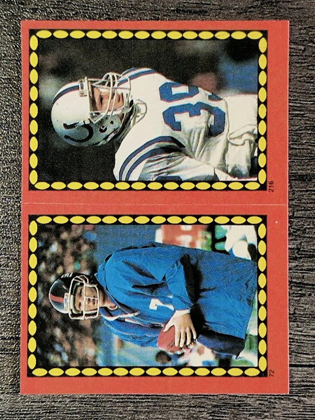 1988 Topps Stickers #72 Phil Simms/ 216 Mike Prior