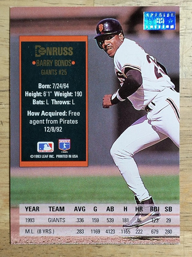 1994 Donruss Special Edition #69 Barry Bonds