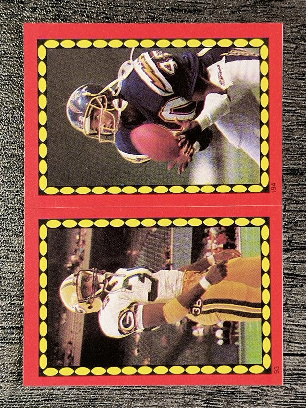 1988 Topps Stickers #93 Kenneth Davis/ 194 Gary Anderson RB
