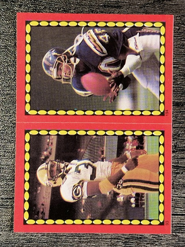 1988 Topps Stickers #93 Kenneth Davis/ 194 Gary Anderson RB