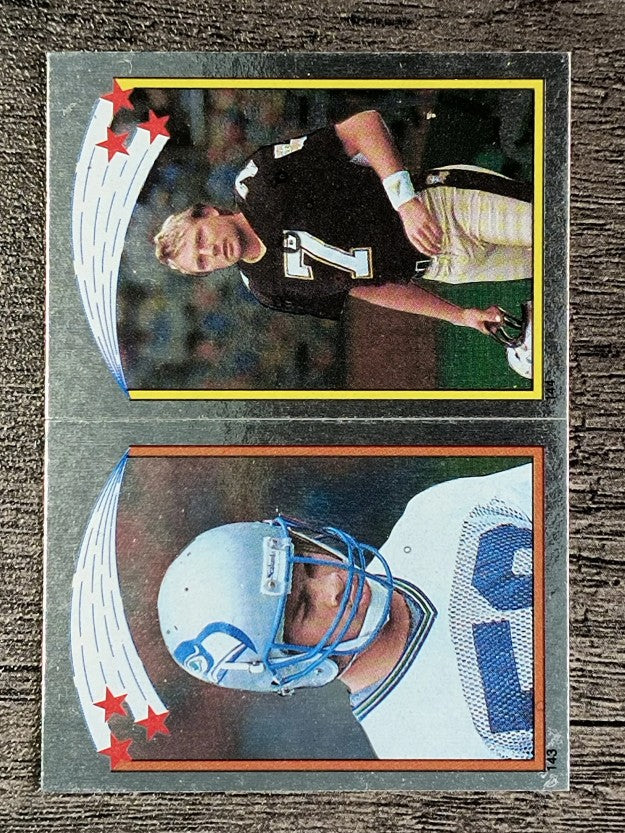 1988 Topps Stickers #143 Fredd Young/ 144 Morten Andersen AP FOIL