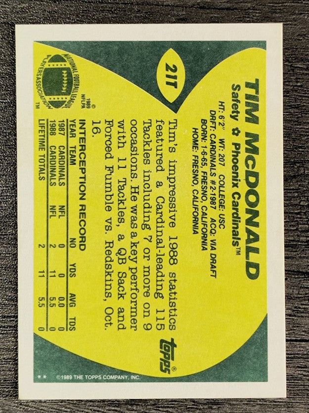 1989 Topps Traded #21T Tim McDonald RC