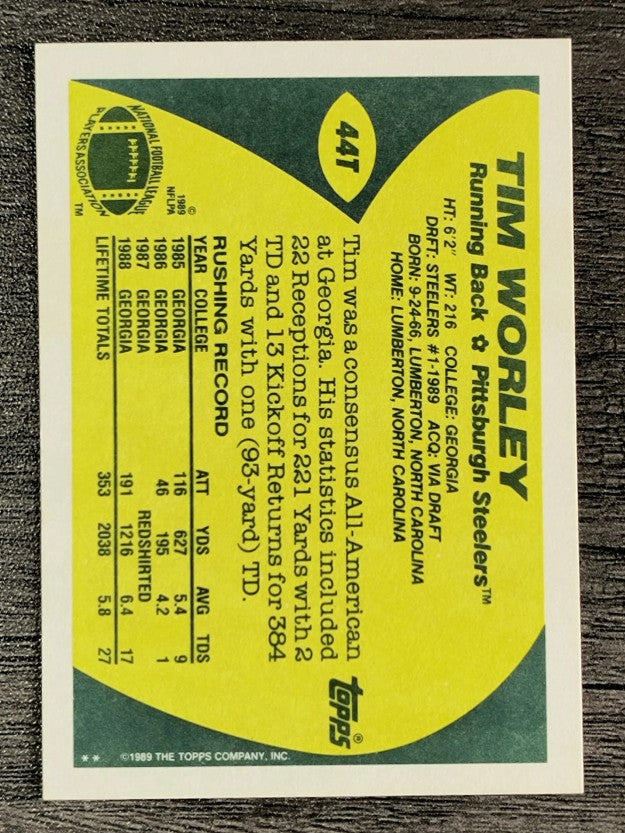 1989 Topps Traded #44T Tim Worley RC