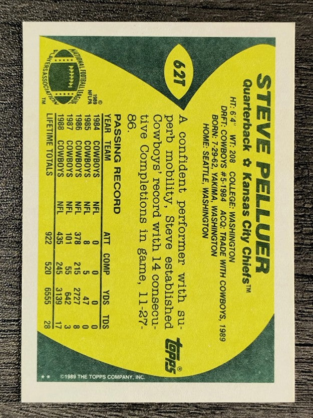 1989 Topps Traded #62T Steve Pelluer