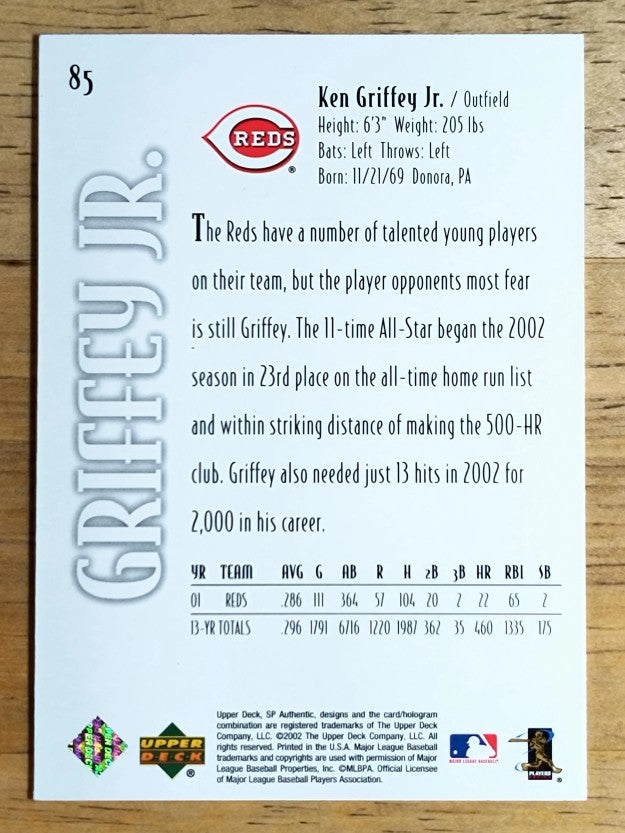 2002 SP Authentic #85 Ken Griffey Jr.