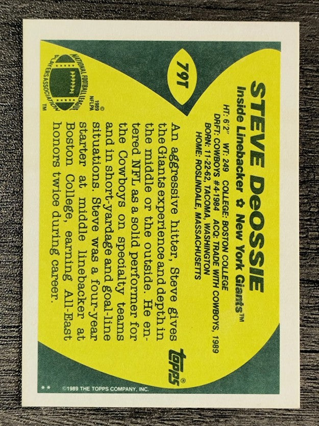 1989 Topps Traded #79T Steve DeOssie