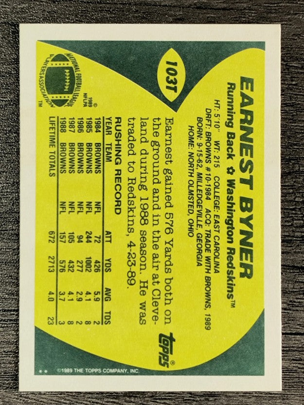 1989 Topps Traded #103T Earnest Byner