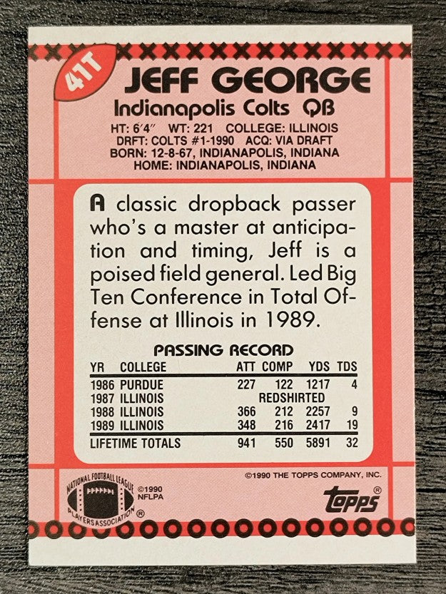 1990 Topps Traded #41T Jeff George