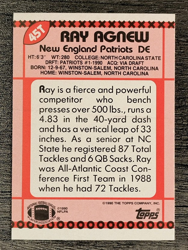 1990 Topps Traded #45T Ray Agnew RC