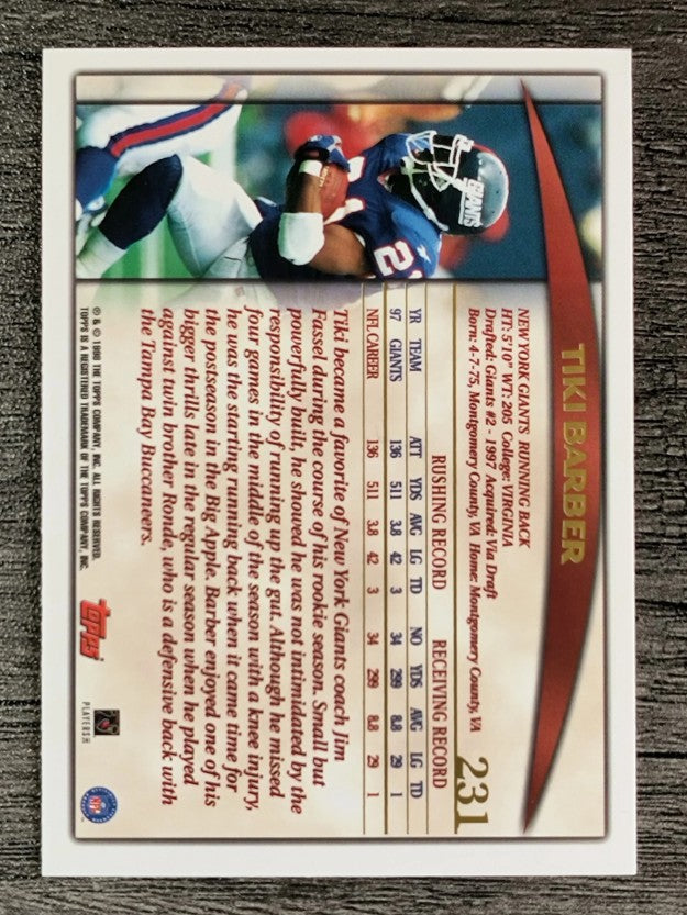 1998 Topps #231 Tiki Barber