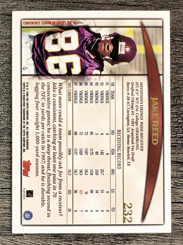1998 Topps #232 Jake Reed